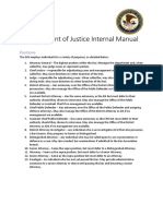 Department of Justice Internal Manual Role Play Game