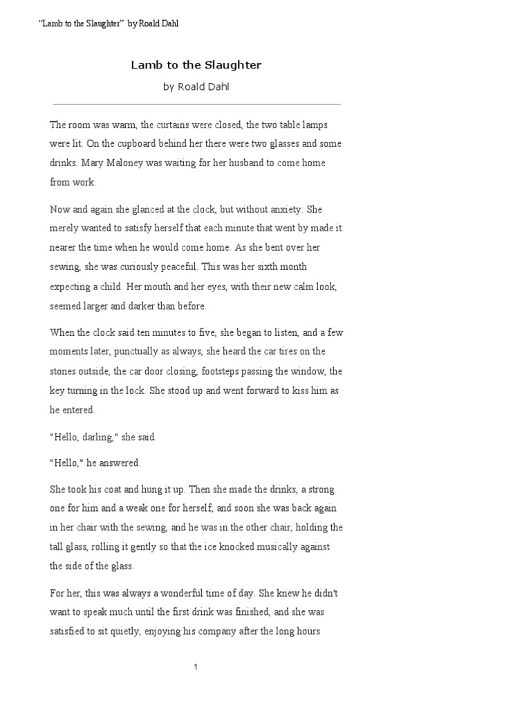 Lamb To The Slaughter Pdf