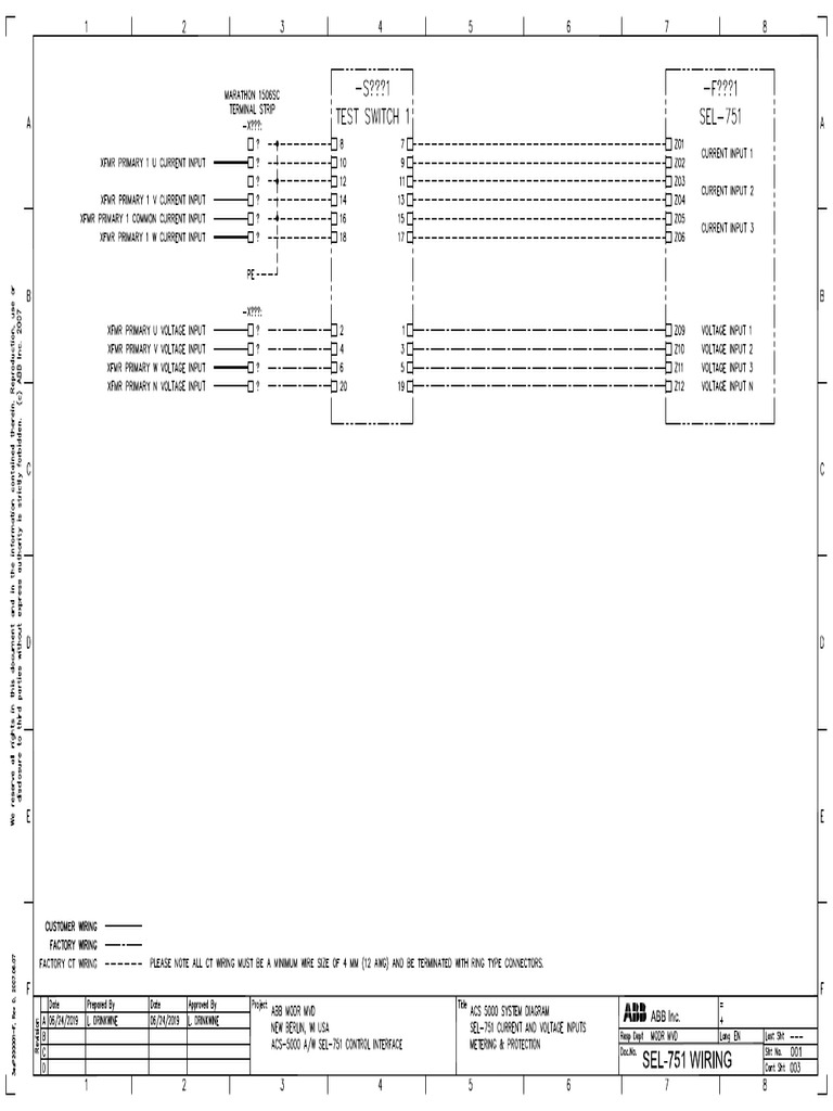 SEL 751 Wiring PDF