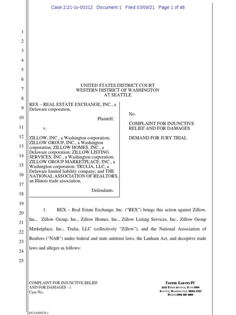 Zillow Group Sued by Real Estate Exchange PDF Real Estate Broker