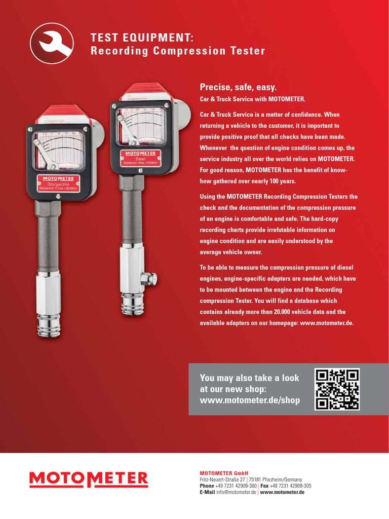 Test Equipment: Recording Compression Tester: Precise, Safe, Easy | PDF ...