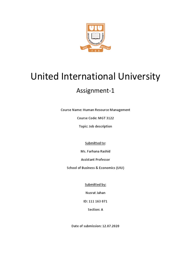 United International University: Assignment-1 | PDF | Brand | Marketing