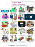 School Parts Picture Dictionary Word To Learn ESL Worksheets For Kids and New Learners