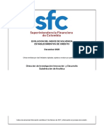 Evolucion Del Indice de Solvencia Establecimientos de Credito December 2020