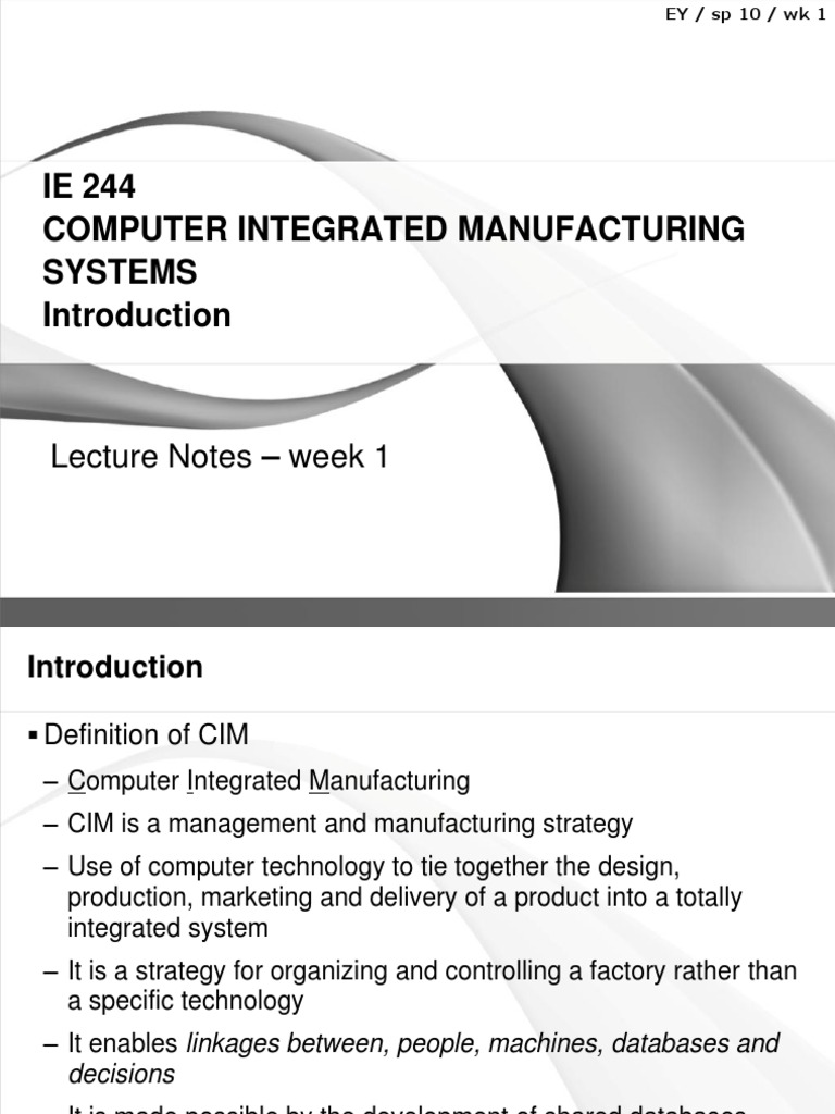 Understanding Computer Integrated Manufacturing | PDF | Operations ...