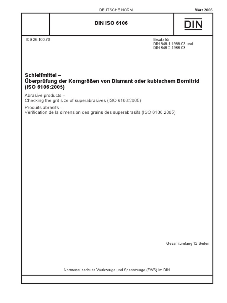 Din Iso 6106 2006-03 | PDF