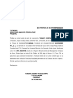 Carta Solicitud Tarjeta de Debito Banco Del Tesoro