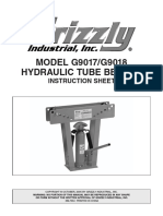 MODEL G9017/G9018 Hydraulic Tube Bender: Instruction Sheet