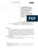 A EMERGÊNCIA DO INSTITUTO HISTÓRICO E GEOGRÁFICO DO RIOGRANDE DO NORTE