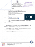 Reiteration On The Schedule For The Conduct of The Cy 2021 Quarterly Nationwide Simultaneous Earthquake Drill