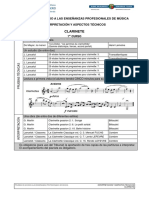 CLARINETE Apartado de Interpretación y Aspectos Técnicos de Las Pruebas de Acceso