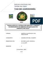 Modelación de La Interacción Genotipo X Ambiente