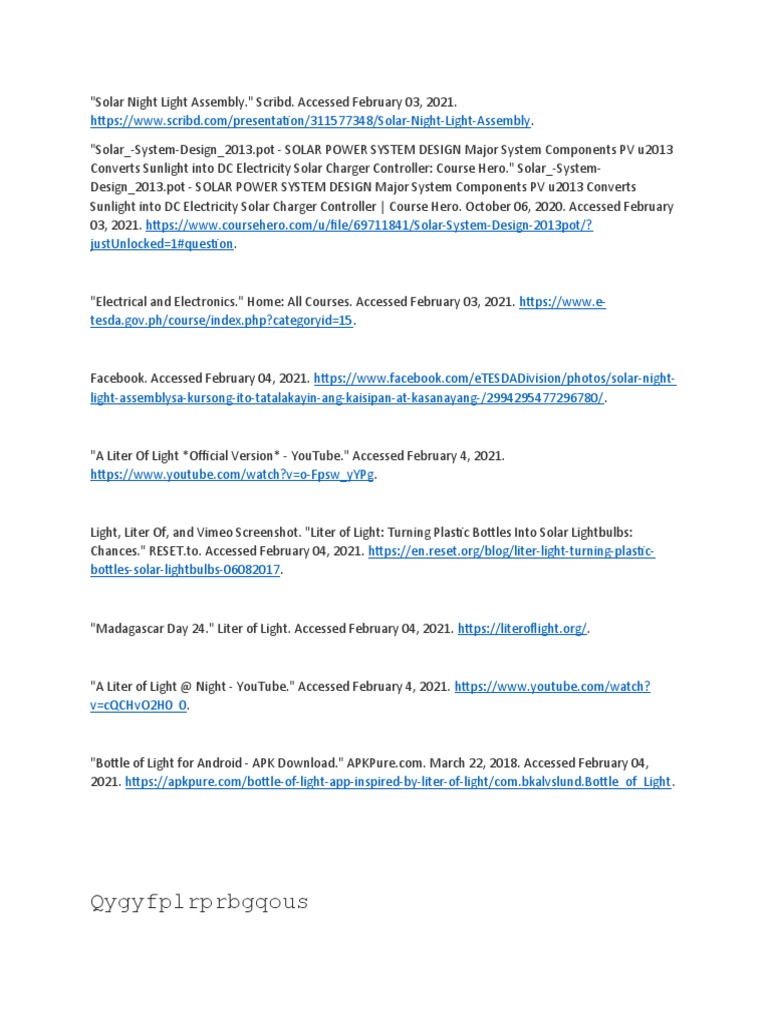 Solar Night Light Assembly PDF
