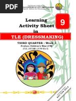 Learning Activity Sheet In: Tle (Dressmaking)