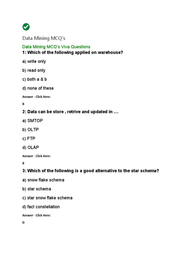 Data Mining Mcq | Data Mining MCQs With Answers – NAVTFV