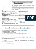 Ficha de trabalho – tempos verbais e orações subordinadas