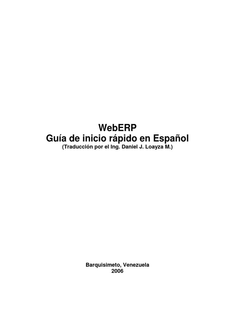 Guía Rápida de WebERP en Español | PDF | Mi sql | Contraseña