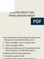 Kualitas Kredit Dan Penyelamatan Kredit