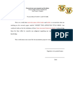Validation Letter - RPM