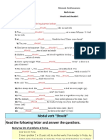 Modal Verb "Should" Read The Following Letter and Answer The Questions