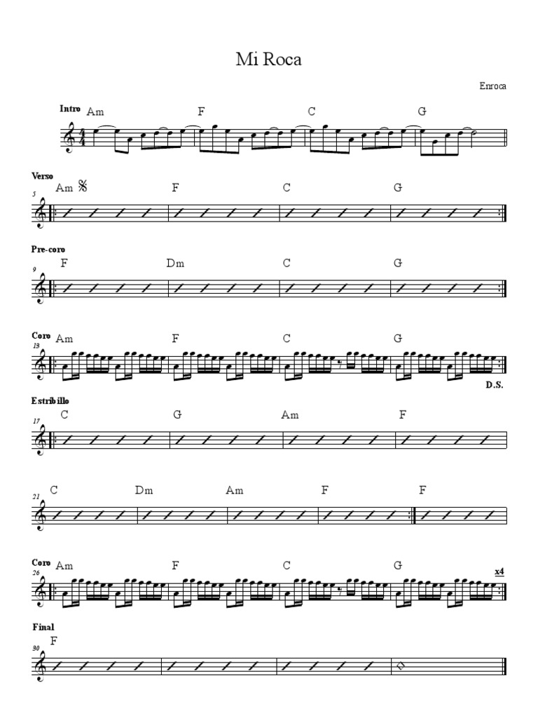 Mi Roca (Enroca) - Piano Chart | PDF