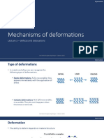 Mechanisms of Deformations: Lecture 3 - Defects and Dislocations