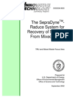 The Sepradyne - Raduce System For Recovery of Mercury From Mixed Waste