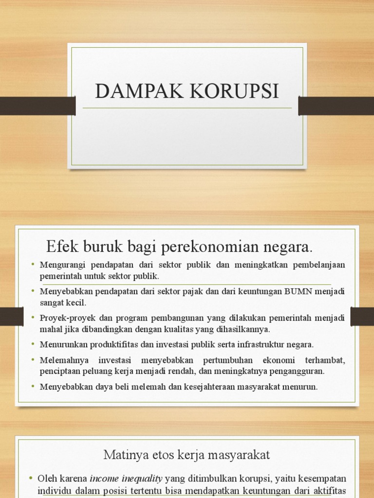 Dampak Korupsi pada Pembangunan Desa