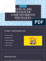 Diaposotiva Manual Del Quehacer Comunitario en Psicología