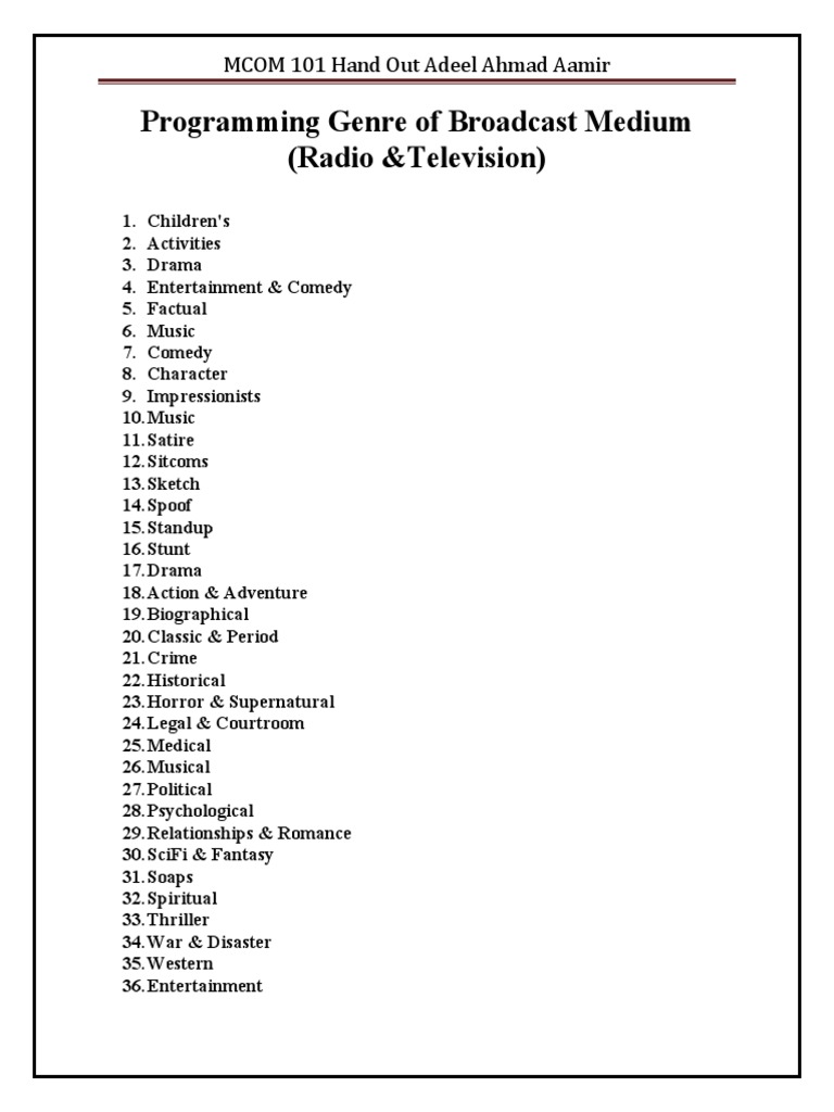 Broadcast Programming Guide | PDF | News | Entertainment