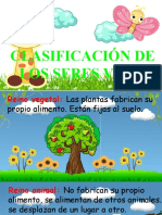 claseificación de los seres vivos