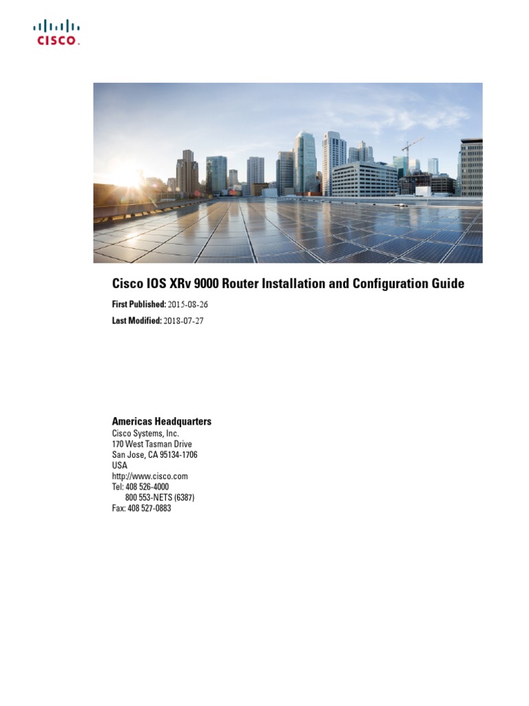 Cisco Ios XRV 9000 Router Installation and Configuration Guide | PDF ...