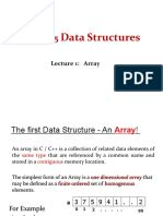 Data Structures: Lecture 1: Array