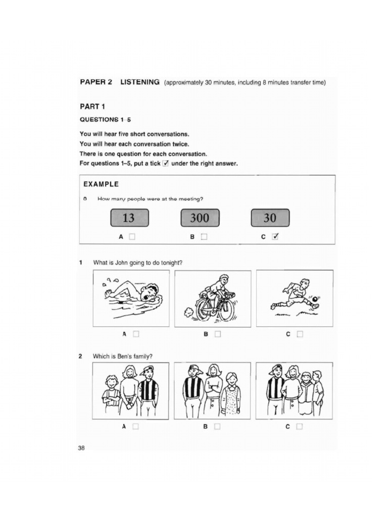 Cambridge KET 1 Book - Test 2 | PDF