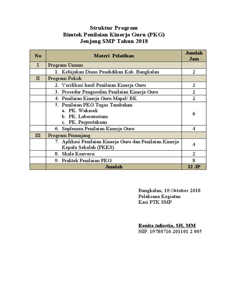 Nilai Format Sertifikat PKG 20181 | PDF