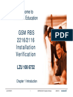 GSM Rbs 2216/2116 Installation Verification: Welcome To Ericsson Education