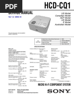 Sony HCD-CQ1 Service Manual (P.N. - 987732303)