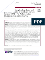 Factors Determining The Knowledge and Prevention Practice of Healthcare Workers Towards COVID-19 in Amhara Region, Ethiopia: A Cross-Sectional Survey
