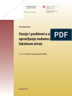 Analiza Stanje i Problemi u Oblasti Upravljanja Vodama Na Lokalnom Nivou
