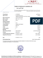 Motor vehicle insurance certificate details