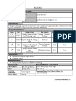 Resume: Exam Year College & Board Main Subjects Marks% Remarks