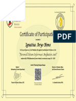Certificate of Participation: Ignatius Aryo Bimo