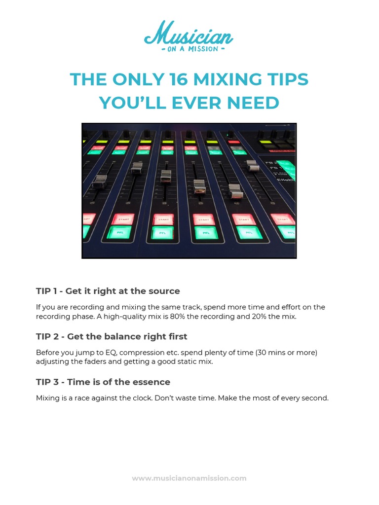 16 Mixing Tips | PDF | Headphones | Recording
