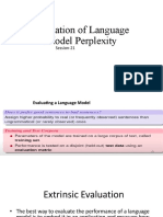 Evaluation of Language Model Perplexity: Session-21