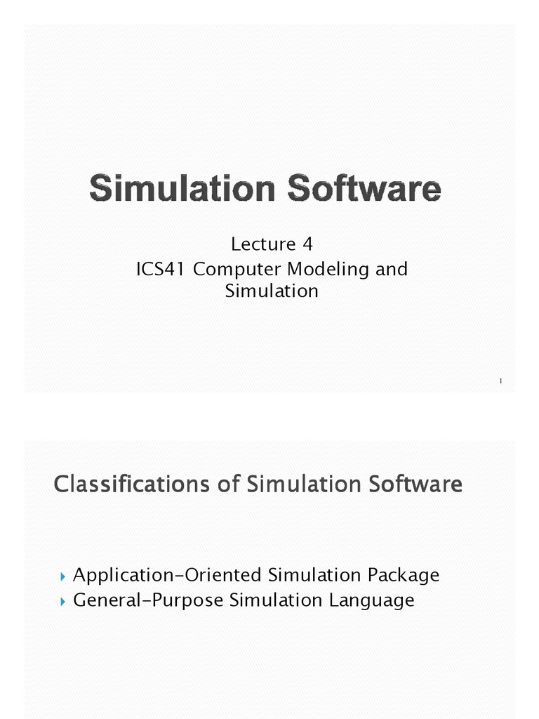 ICS41 Computer Modeling and Simulation | PDF | Computer Simulation ...