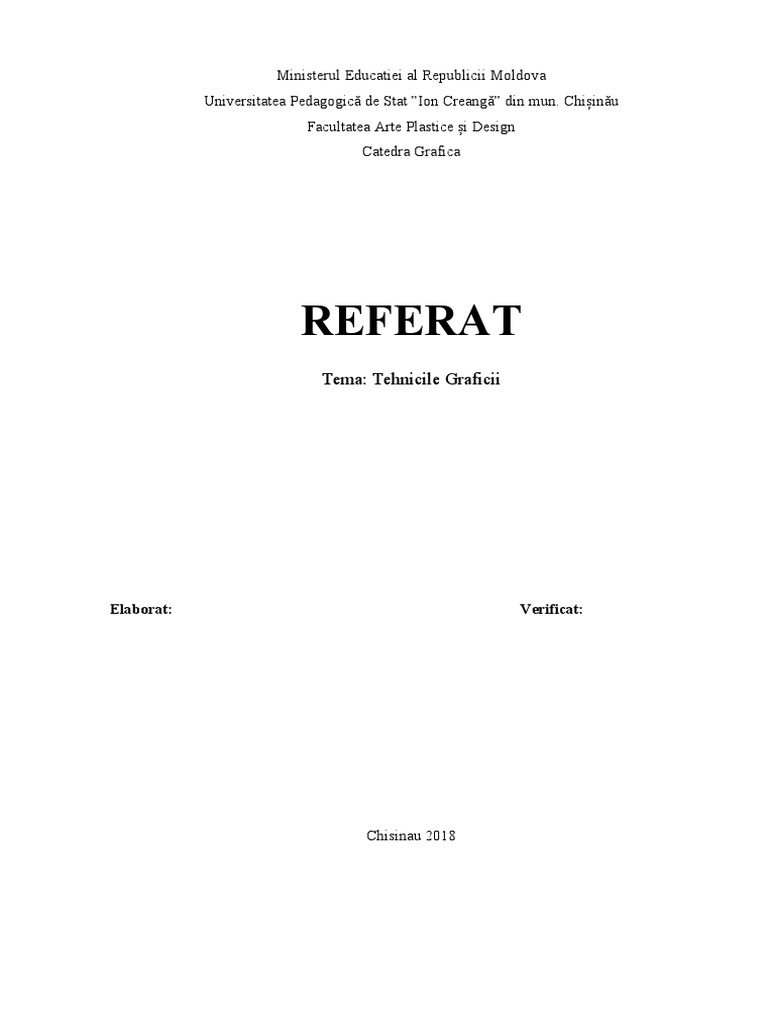 Referat Tehnici Ale Graficii | PDF