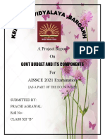 A Project Report On Govt Budget and Its Components For AISSCE 2021 Examination