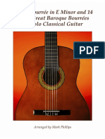 Bach's Bourrée in E Minor and 14 Other Great Baroque Bourrées for Solo Classical Guitar by Mark Phillips