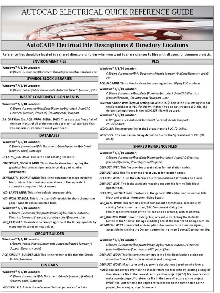 Autocad Electrical Quick Reference Guide PDF Switch Auto Cad