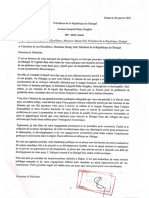 Courrier de Baba Laddé à Macky Sall, le 6 mars 2021